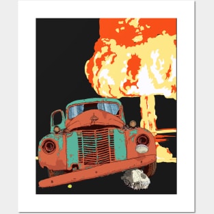 Rusted truck, wolf skull and Atomic Posters and Art